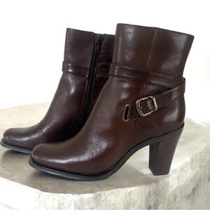 Distressed Brown High Heel Ankle Boot